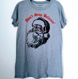 Don't stop believin' Christmas shirt xs nwt